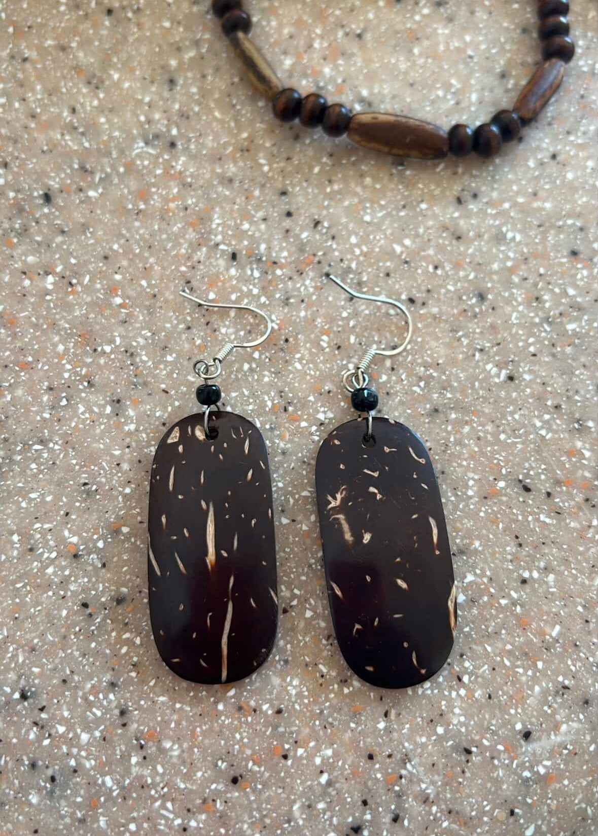 Handmade coconut earrings