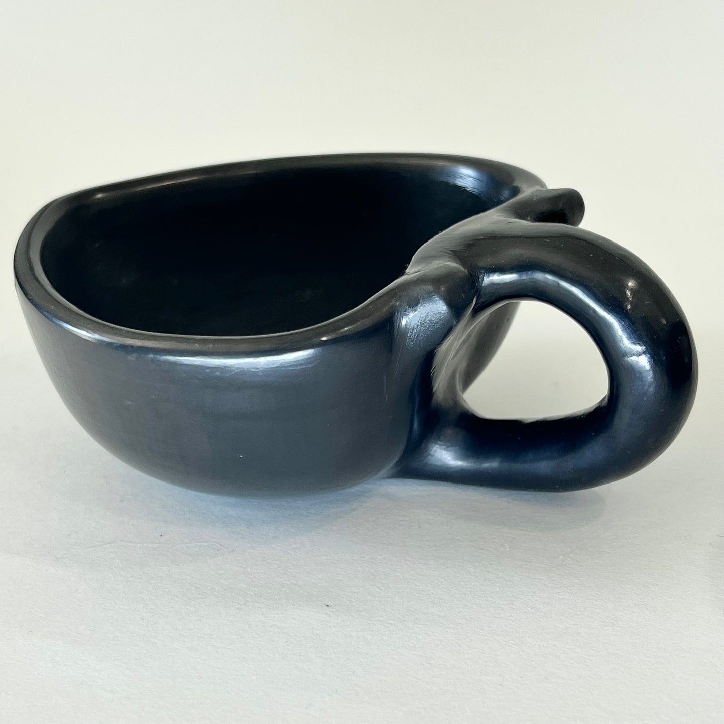 Ceramic Black Heart Bowl with Handle