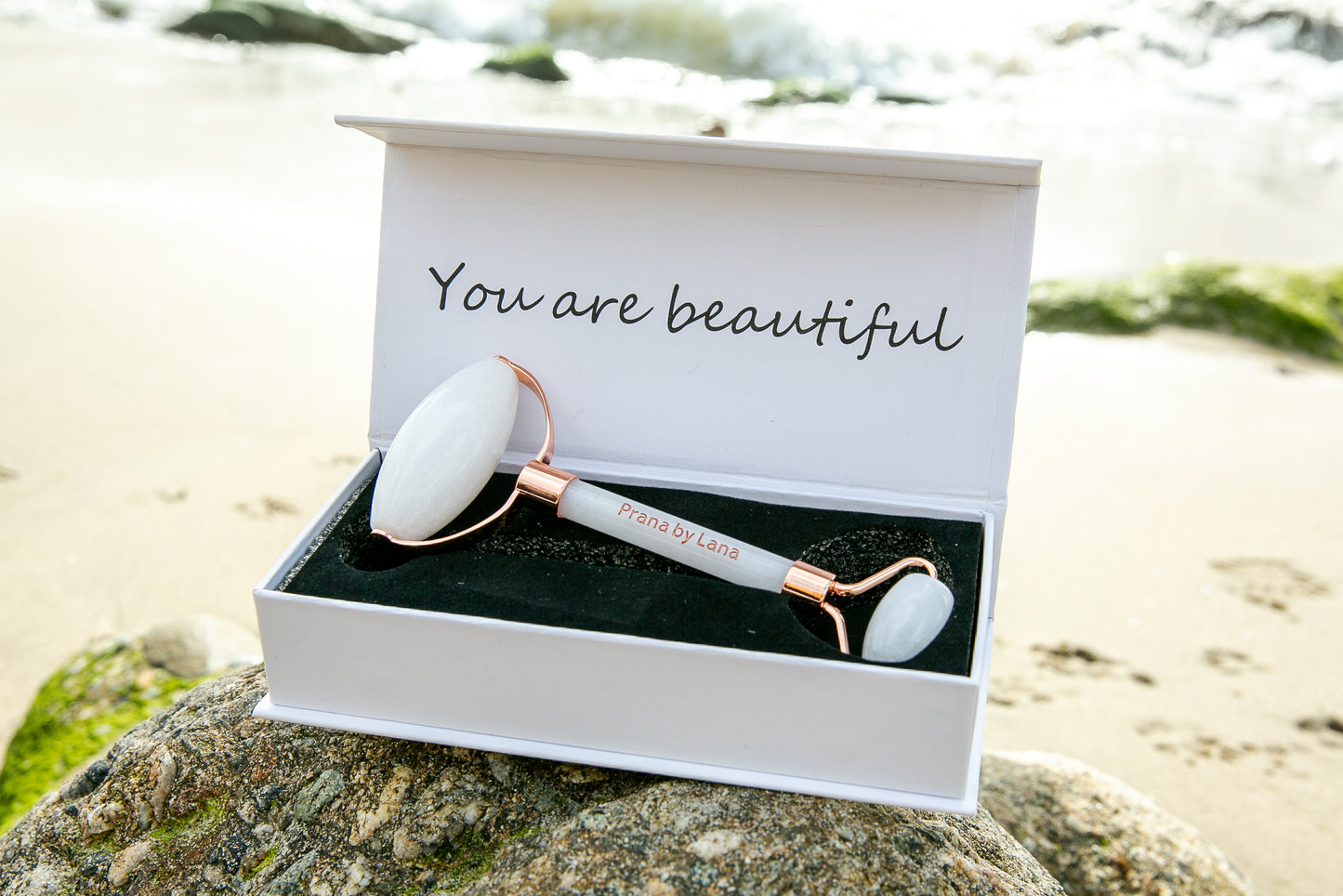 White Jade Stone Roller Double-Sided