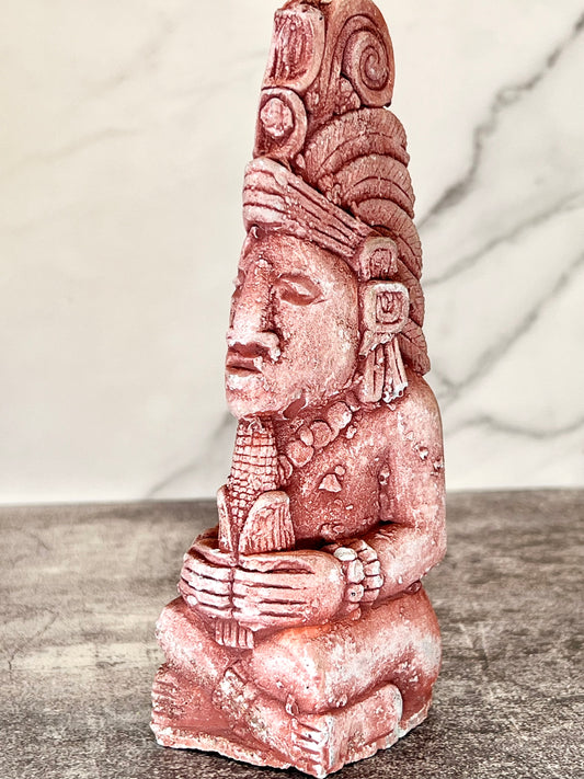 Red Mayan God Pottery