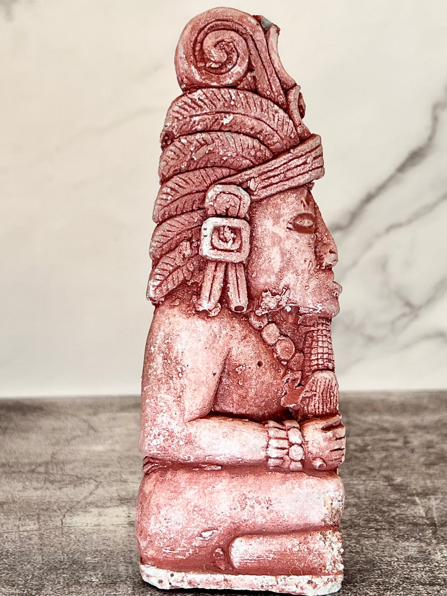Red Mayan God Pottery