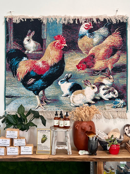 Hand Woven Chicken Rug