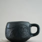 Black Engraved Teacup