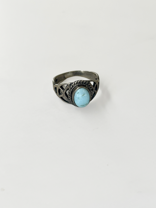 Silver Larimar Ring