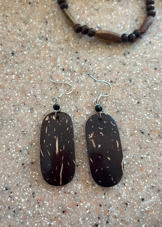 Handmade coconut earrings