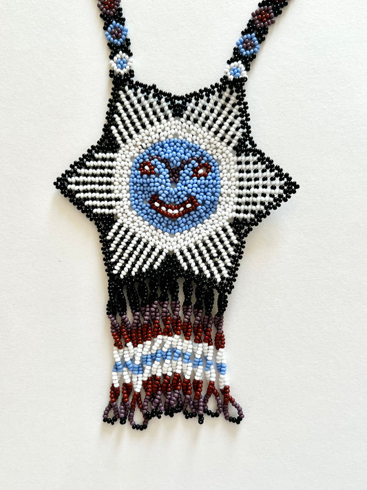 Beaded Moon Tassel Necklace