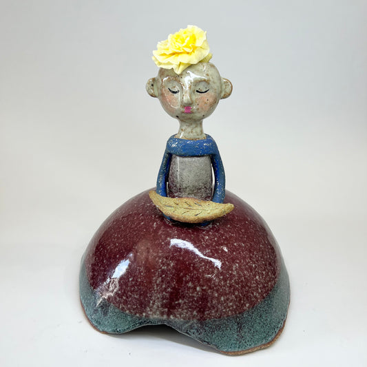 Ceramic Woman with Yellow Hat