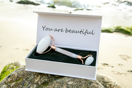 White Jade Stone Roller Double-Sided